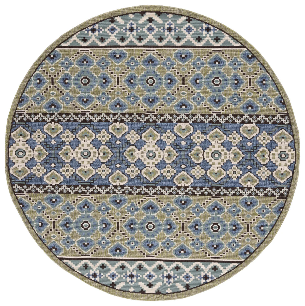 Safavieh Veranda 6'-7" x 6'-7" Rug in Green / Blue