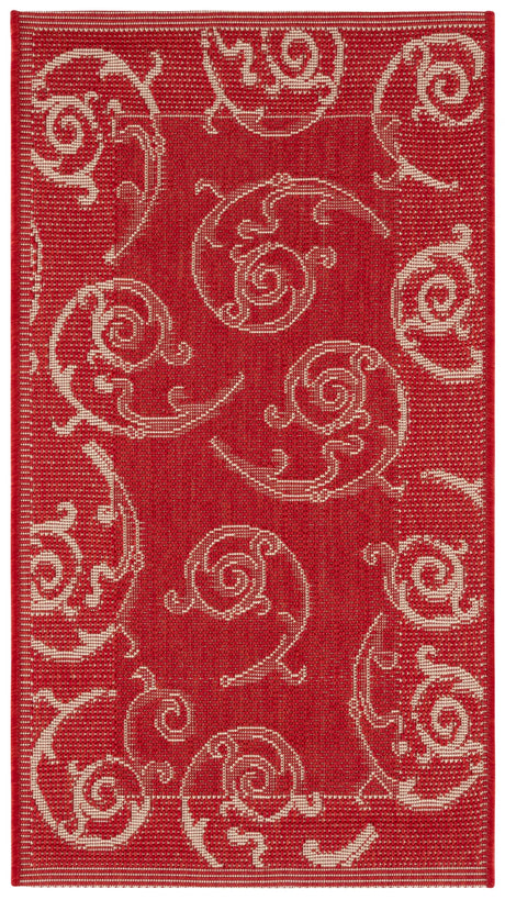 Safavieh Courtyard 2'-0" x 3'-7" Rug in Red / Natural