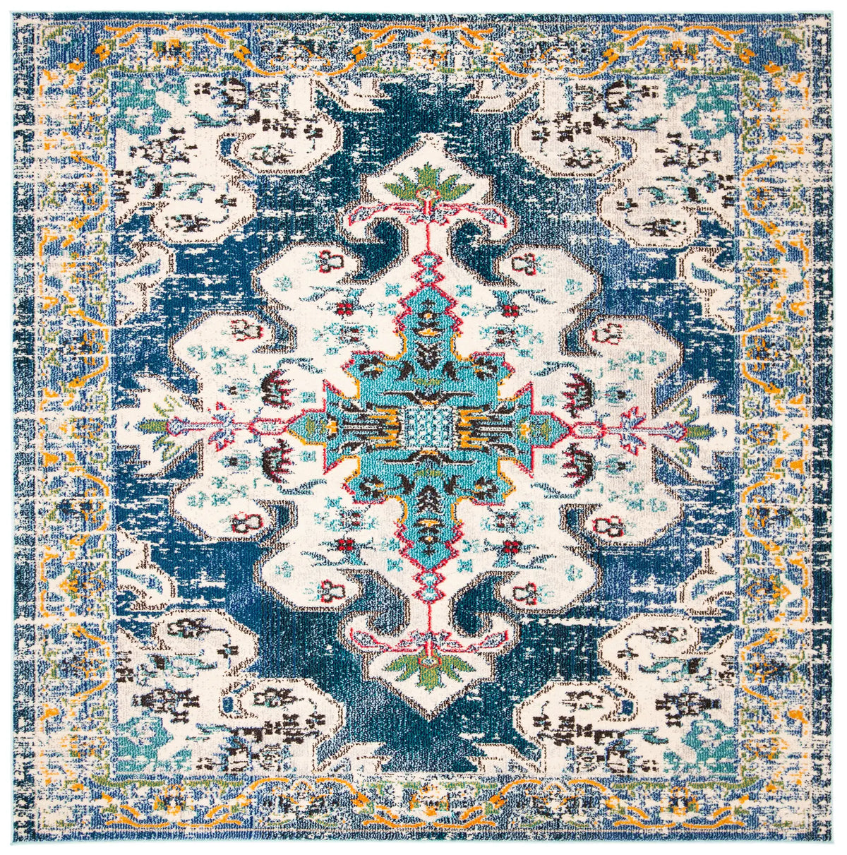 Safavieh Madison 6'-7" x 6'-7" Rug in Navy / Grey