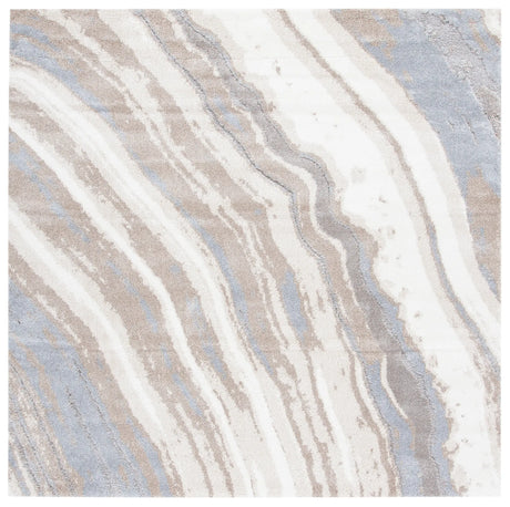 Safavieh Cyrus Shag 6'-7" x 6'-7" Rug in Ivory / Grey
