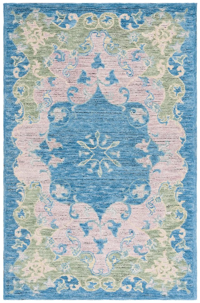 Safavieh Savonnerie 4'-0" x 6'-0" Rug in Blue / Pink