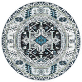 Safavieh Vintage Hamadan 6'-7" x 6'-7" Rug in Dark Grey / Ivory