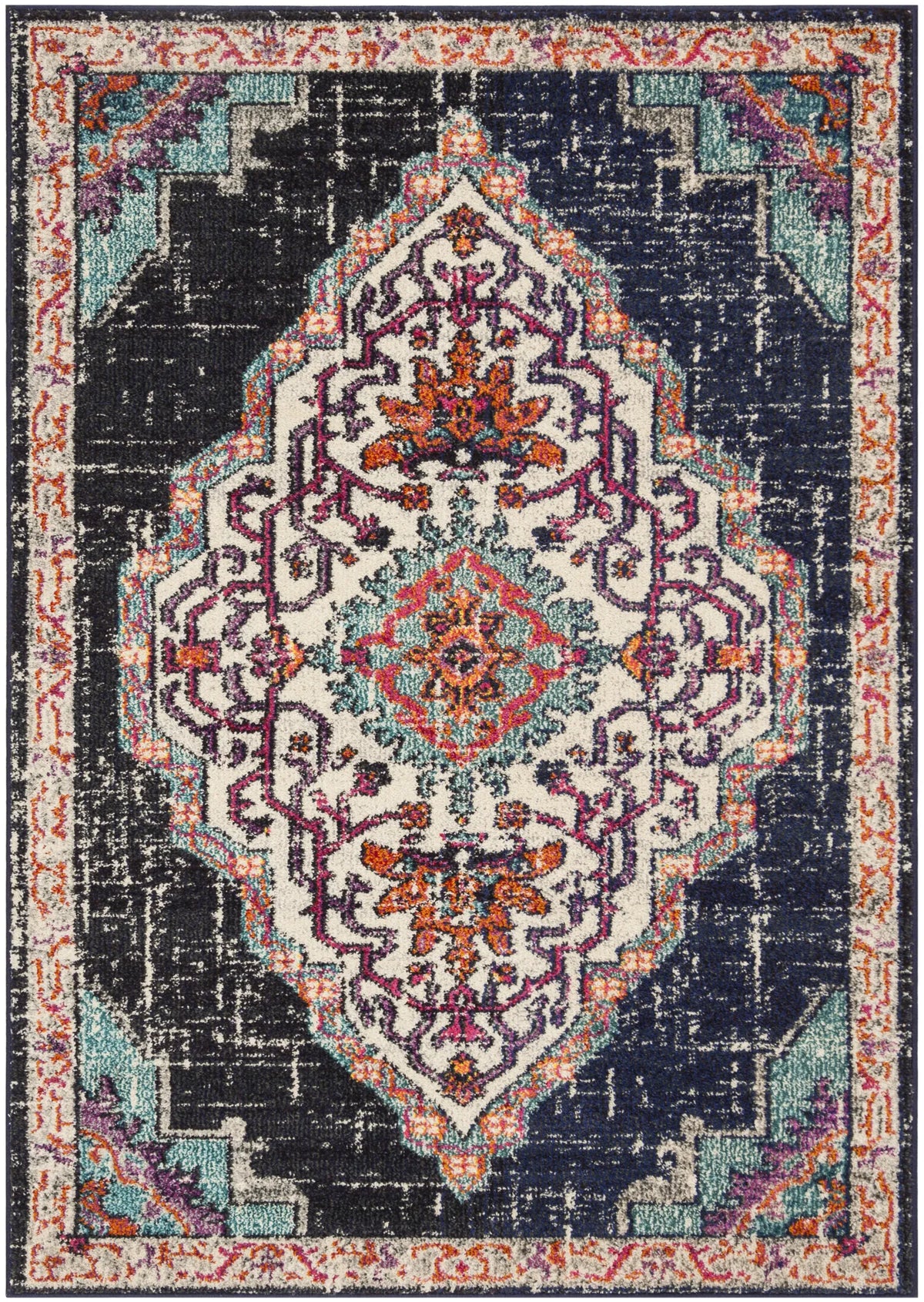 Safavieh Monaco 4'-0" x 5'-7" Rug in Black / Blue