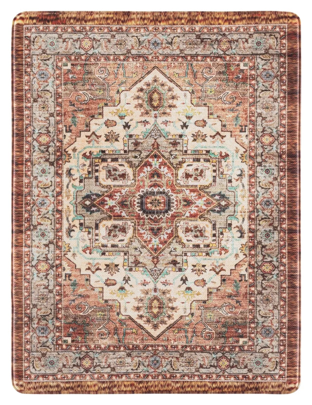 Safavieh Kitchen Mat 100 1'-6" x 2'-0" Rug in Ivory / Rust