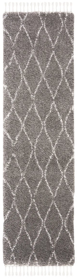 Safavieh Moroccan Fringe Shag 2'-2" x 8'-0" Rug in Grey / Ivory