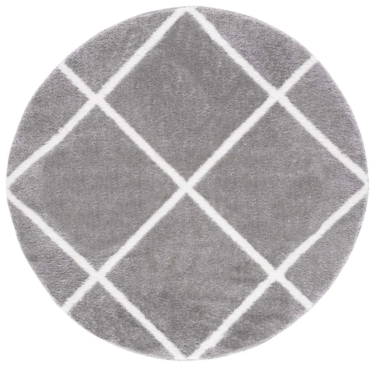 Safavieh Tahoe Shag 6'-7" x 6'-7" Rug in Grey / White