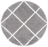 Safavieh Tahoe Shag 6'-7" x 6'-7" Rug in Grey / White