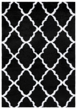 Safavieh Tahoe Shag 4'-0" x 6'-0" Rug in Black / White