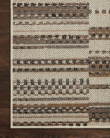 Loloi Rainier Rai-08 Ivory/Taupe Rug - corner on wood
