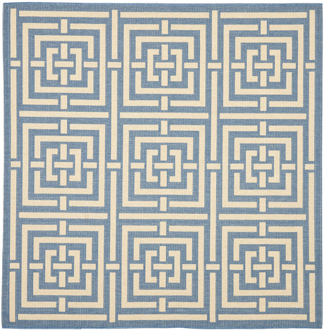 Safavieh Courtyard 6'-7" x 6'-7" Rug in Blue / Bone