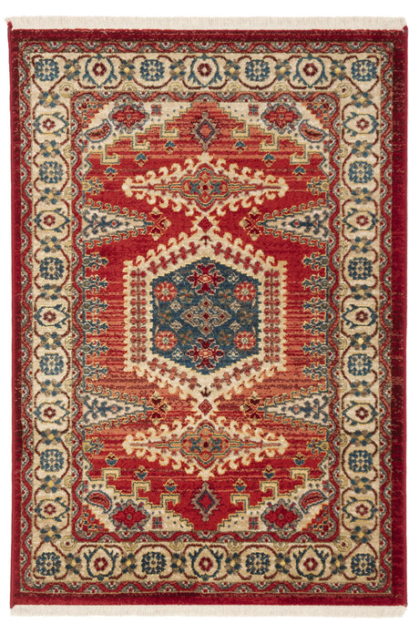 Safavieh Kashan 3'-3" x 4'-10" Rug in Red / Ivory