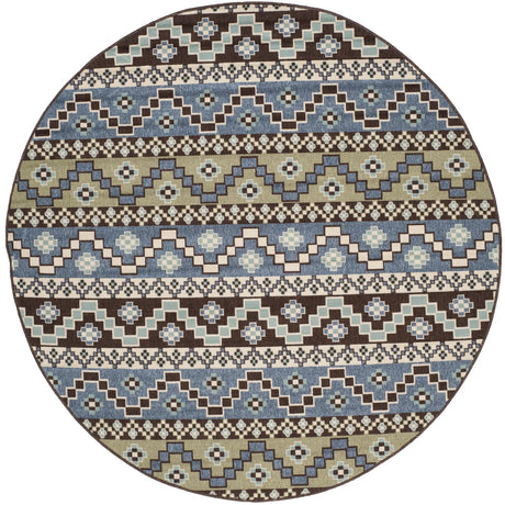 Safavieh Veranda 6'-7" x 6'-7" Rug in Blue / Creme