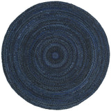 Safavieh Braided 5'-0" x 5'-0" Rug in Navy / Black