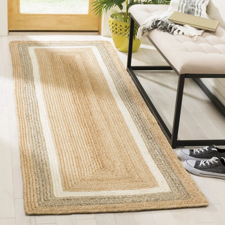 Safavieh Natural Fiber 2'-6" x 10'-0" Rug in Natural / Grey/Ivory