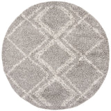 Safavieh Pro Lux Shag 400 6'-7" x 6'-7" Rug in Grey / Cream