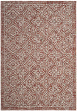 Safavieh Courtyard 5'-3" x 7'-7" Rug in Rust / Light Grey