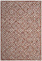 Safavieh Courtyard 5'-3" x 7'-7" Rug in Rust / Light Grey
