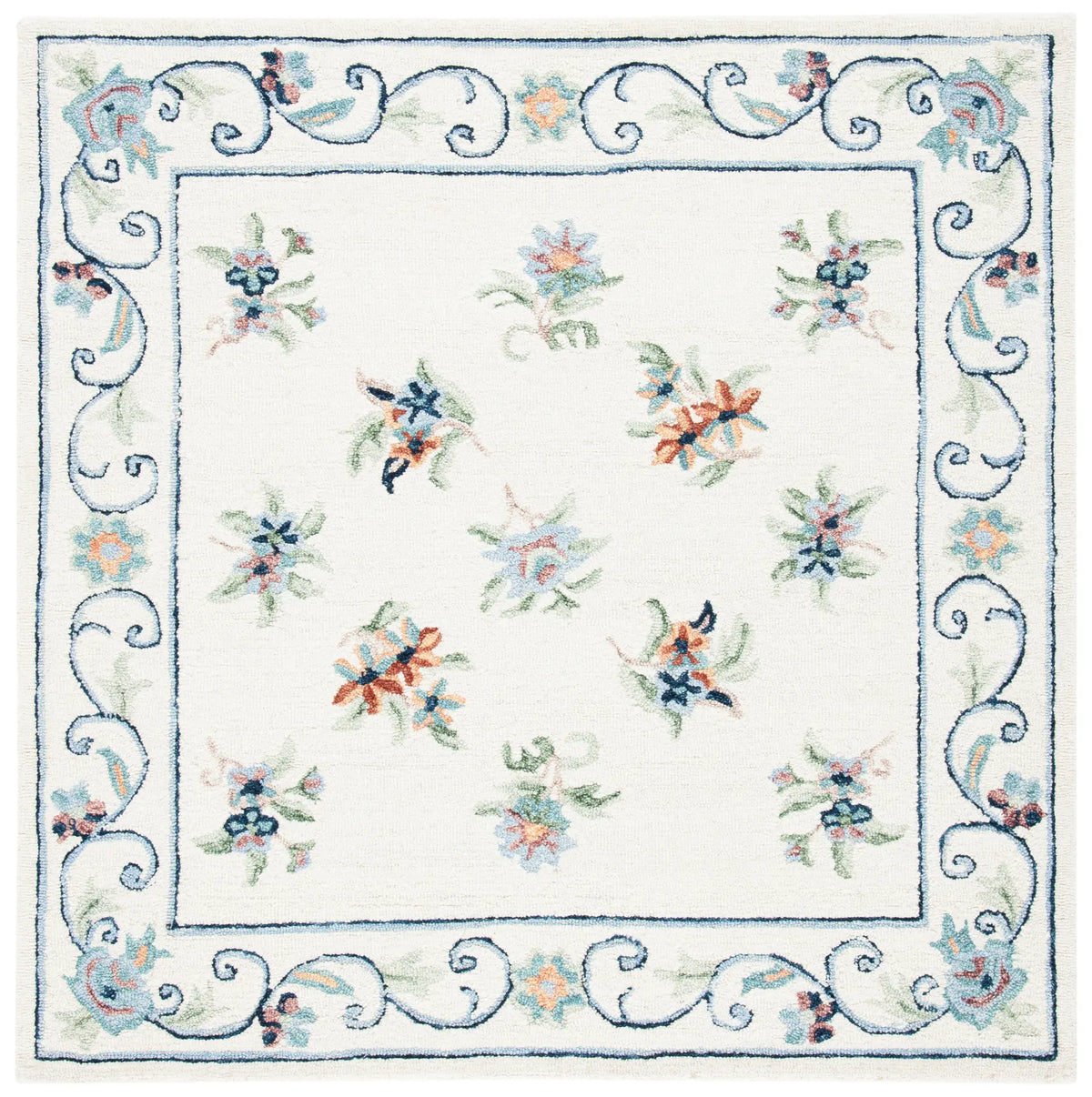 Safavieh Micro-Loop 5'-0" x 5'-0" Rug in Ivory / Grey
