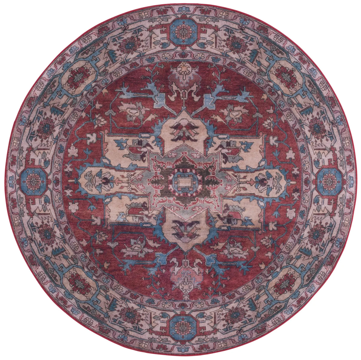 Safavieh Tucson 5'-0" x 5'-0" Rug in Red / Beige