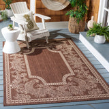 Safavieh Courtyard 5'-3" x 7'-7" Rug in Chocolate / Natural