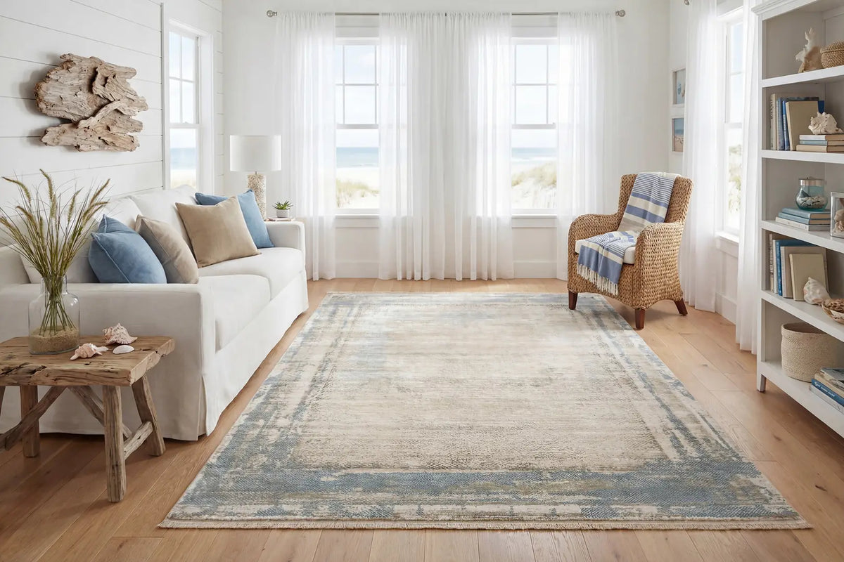Dynamic Rugs Ruby 2181 Ivory/Blue Rug - Room