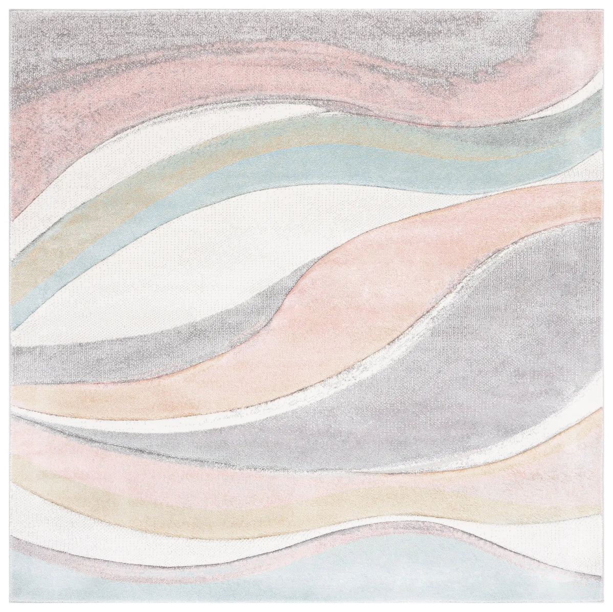 Safavieh Hollywood 6'-7" x 6'-7" Rug in Grey / Pink