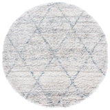 Safavieh Fontana Shag  800 6'-7" x 6'-7" Rug in Turquoise / Ivory
