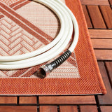 Safavieh Courtyard 5'-3" x 7'-7" Rug in Cream / Terracotta