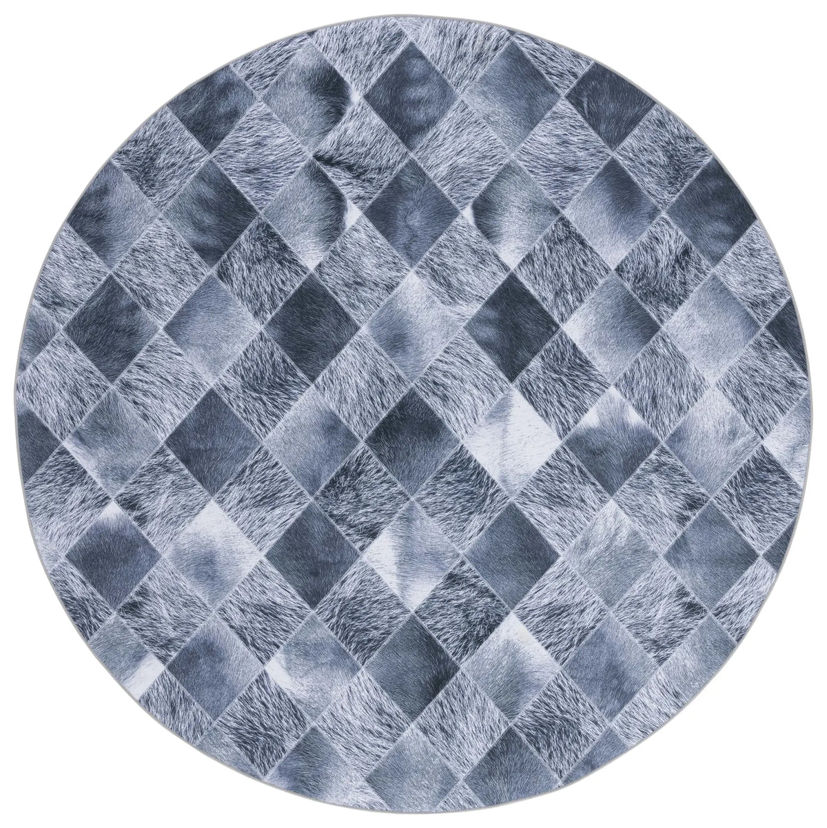 Safavieh Faux Hide 6'-0" x 6'-0" Rug in Grey / Dark Grey