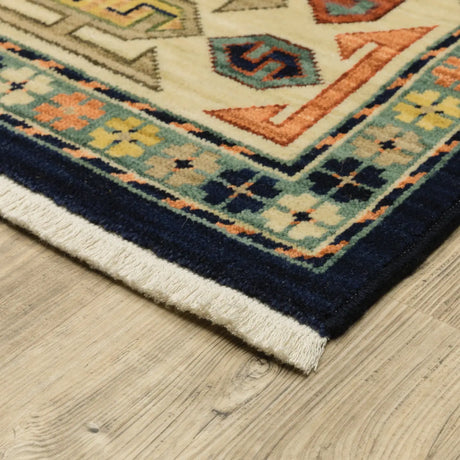 Oriental Weavers Sphinx Lilihan 041H6 Blue/ Ivory Rugs - corner detail