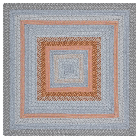 Safavieh Braided 5'-0" x 5'-0" Rug in Grey / Rust
