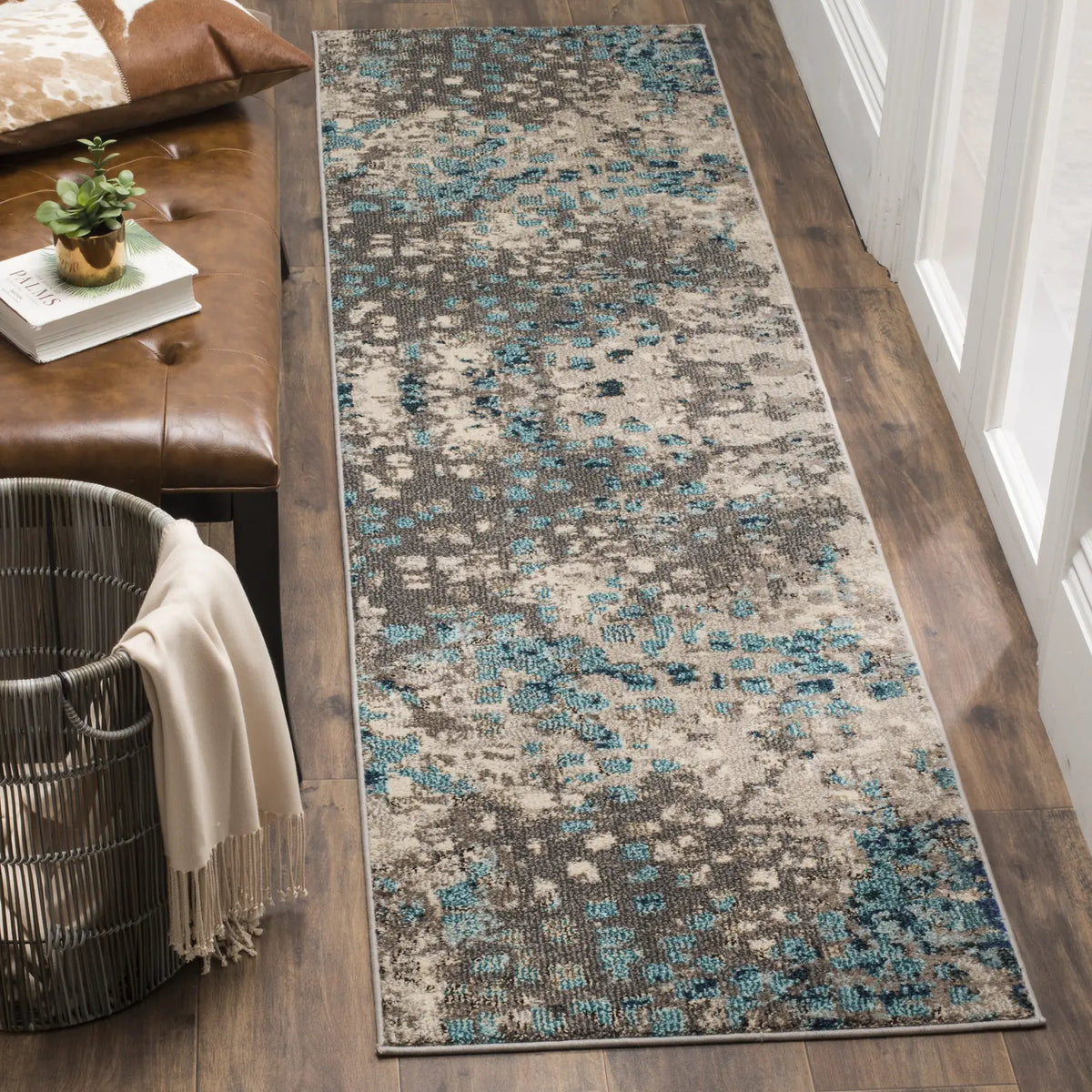 Safavieh Monaco 2'-2" x 10'-0" Rug in Grey / Light Blue
