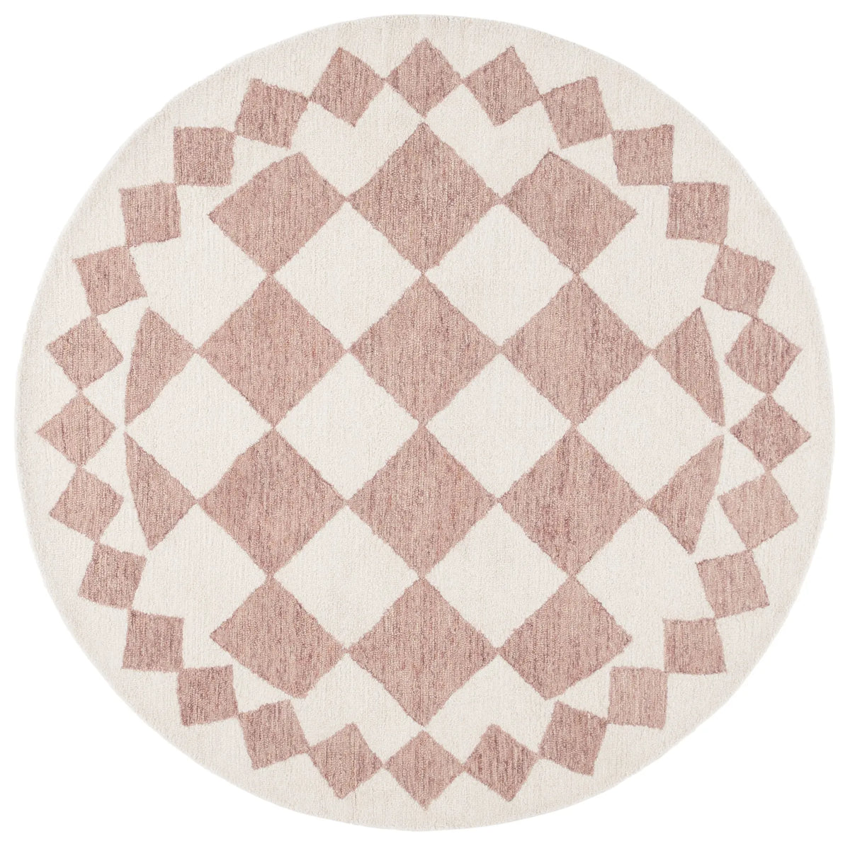 Safavieh Ebony 6'-0" x 6'-0" Rug in Pink / Ivory