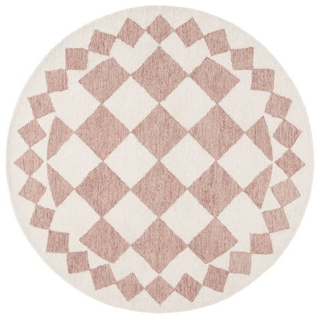 Safavieh Ebony 6'-0" x 6'-0" Rug in Pink / Ivory