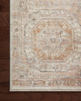 Loloi Sonnet Snn-06 Apricot/Multi Rug - corner on wood
