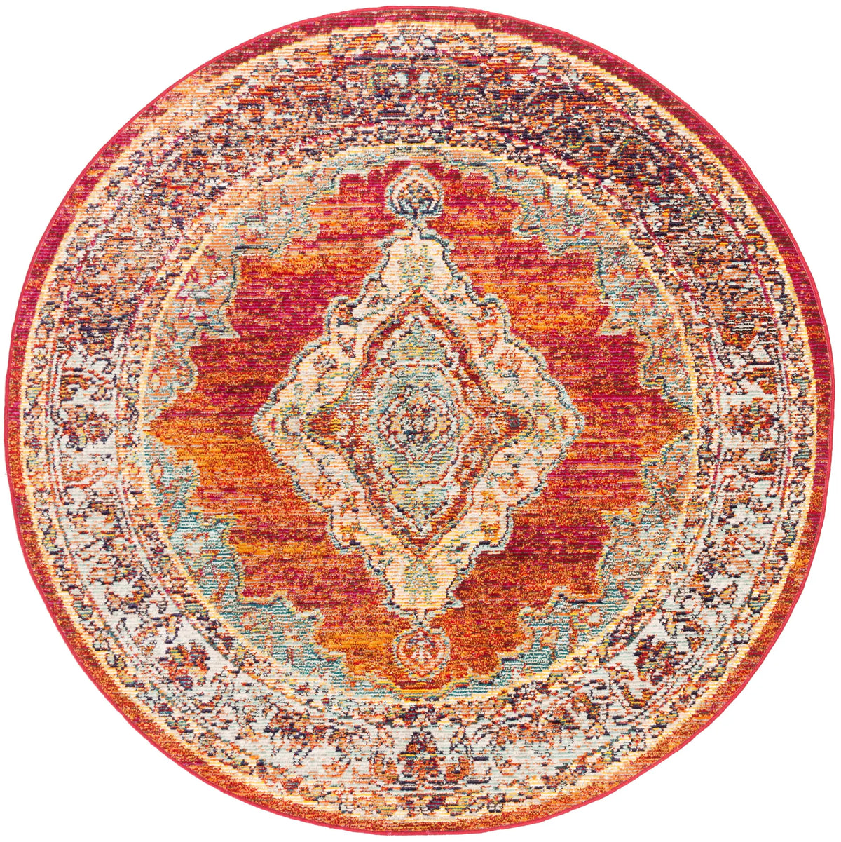 Safavieh Crystal 5'-0" x 5'-0" Rug in Orange / Light Blue