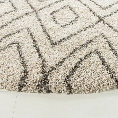 Safavieh Hudson Shag 7'-0" x 7'-0" Rug in Ivory / Grey