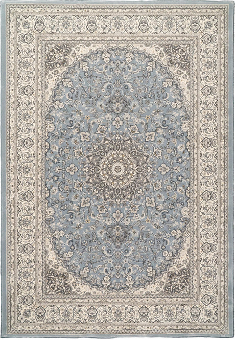 Dynamic Rugs Ancient Garden 57119 Steel Blue / Cream Rugs - Rectangular