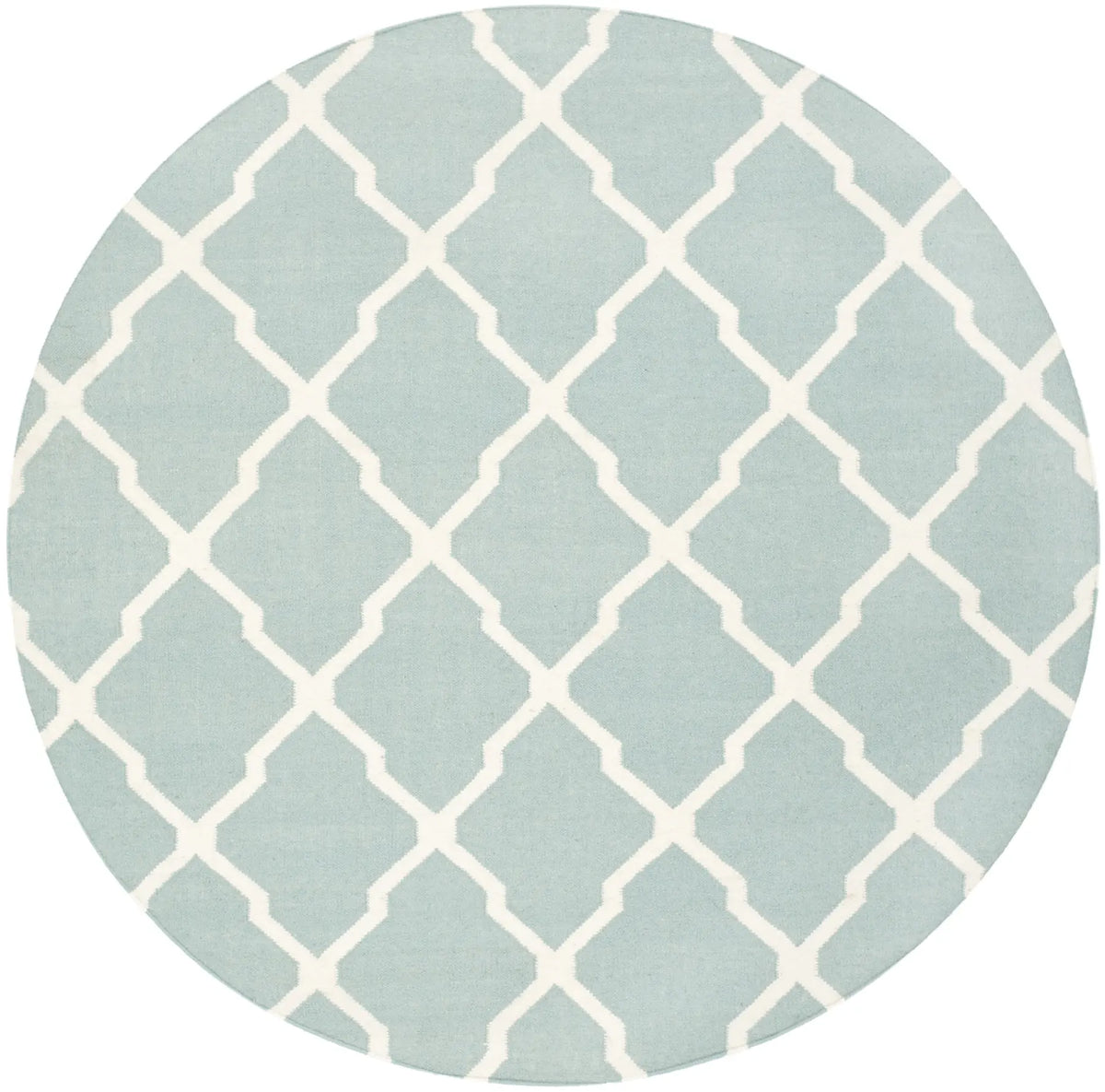 Safavieh Dhurries 6'-0" x 6'-0" Rug in Light Blue / Ivory