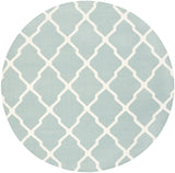 Safavieh Dhurries 6'-0" x 6'-0" Rug in Light Blue / Ivory
