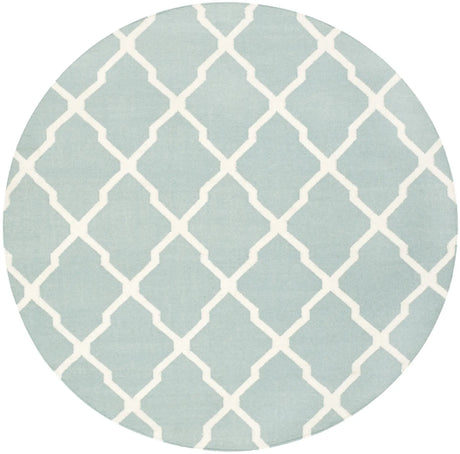 Safavieh Dhurries 6'-0" x 6'-0" Rug in Light Blue / Ivory