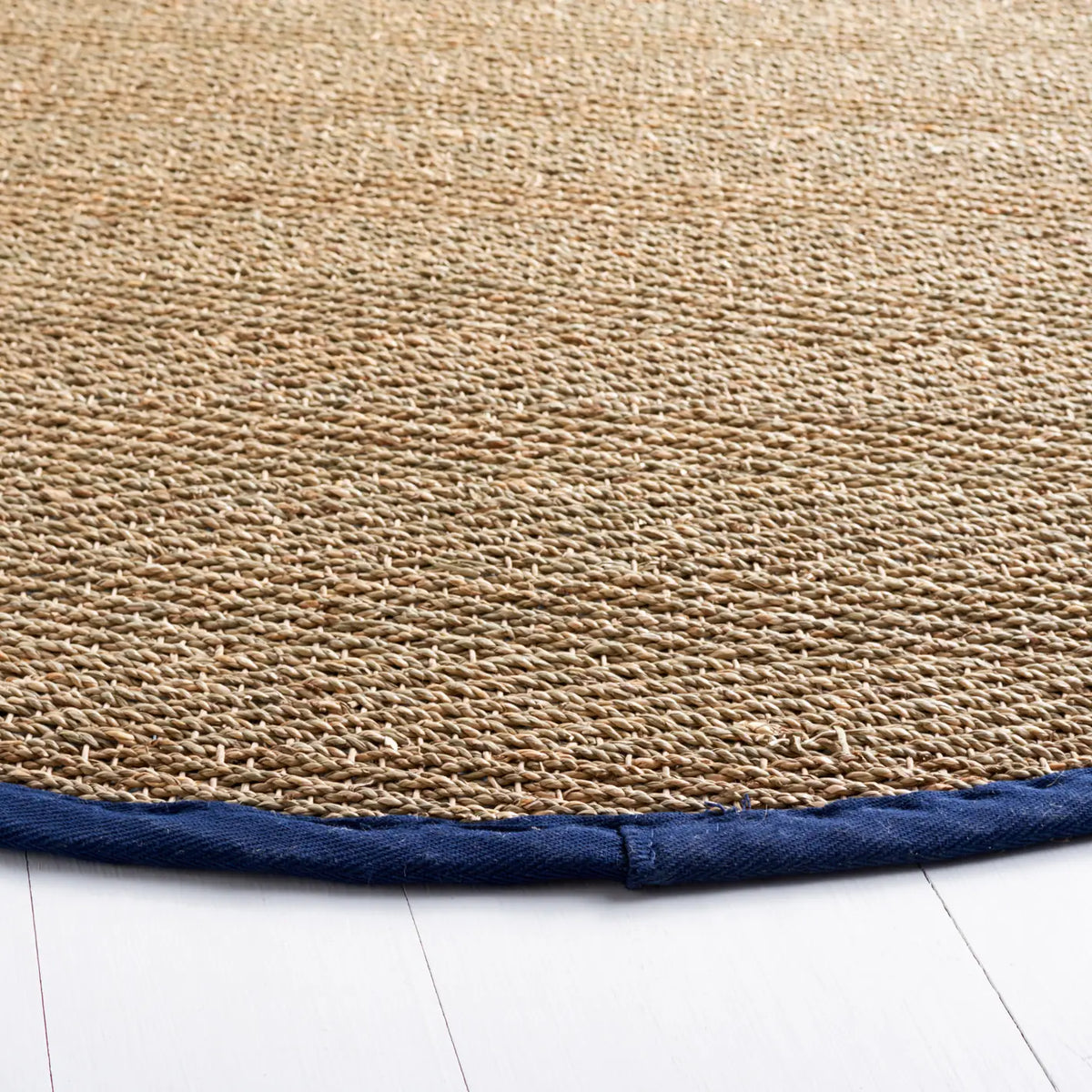 Safavieh Natural Fiber 6'-0" x 6'-0" Rug in Natural / Navy Blue