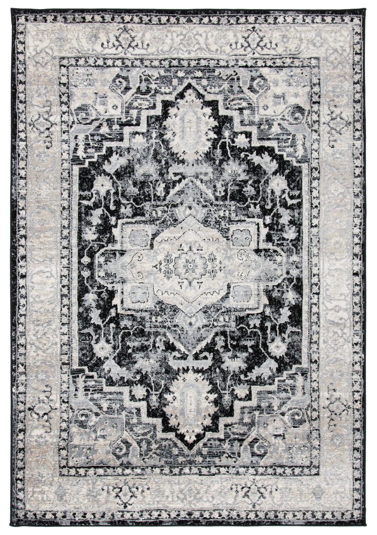 Safavieh Brentwood 4'-0" x 6'-0" Rug in Black / Grey