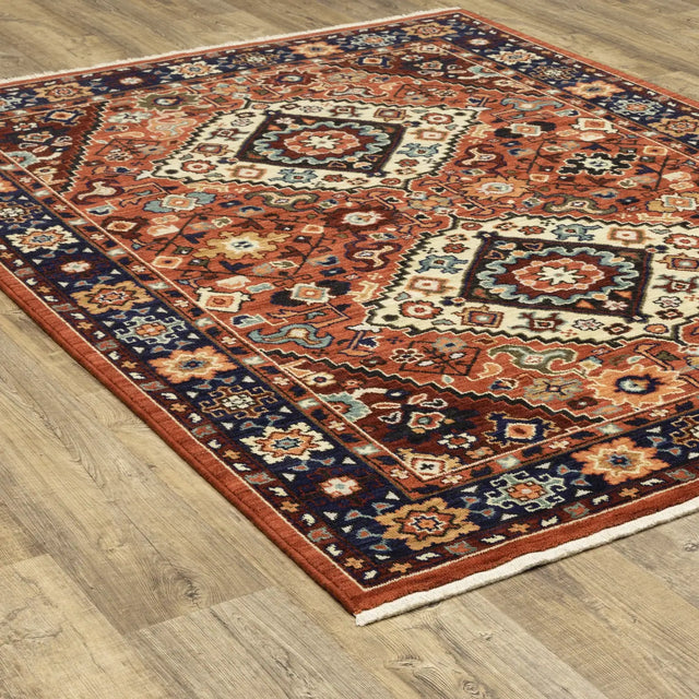 Oriental Weavers Sphinx Lilihan 2061V Red/ Blue Rugs - angle detail