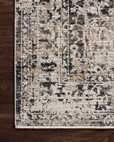 Loloi Leigh Lei-03 Charcoal/Taupe Rugs - corner on wood
