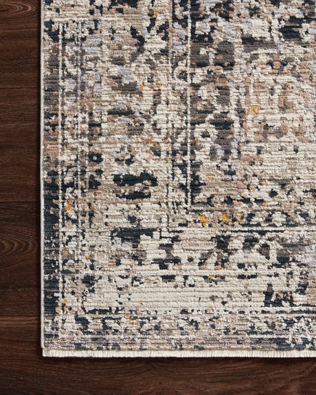 Loloi Leigh Lei-03 Charcoal/Taupe Rugs - corner on wood