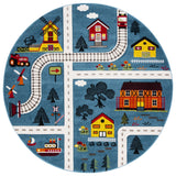 Safavieh Carousel Kids 100 5'-3" x 5'-3" Rug in Blue / Beige