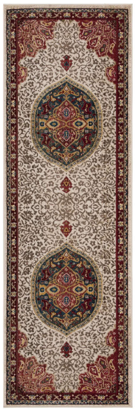 Safavieh Kashan 2'-6" x 8'-0" Rug in Ivory / Red