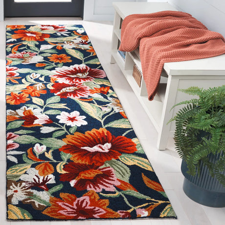 Safavieh Easy Care 2'-3" x 9'-0" Rug in Navy / Red