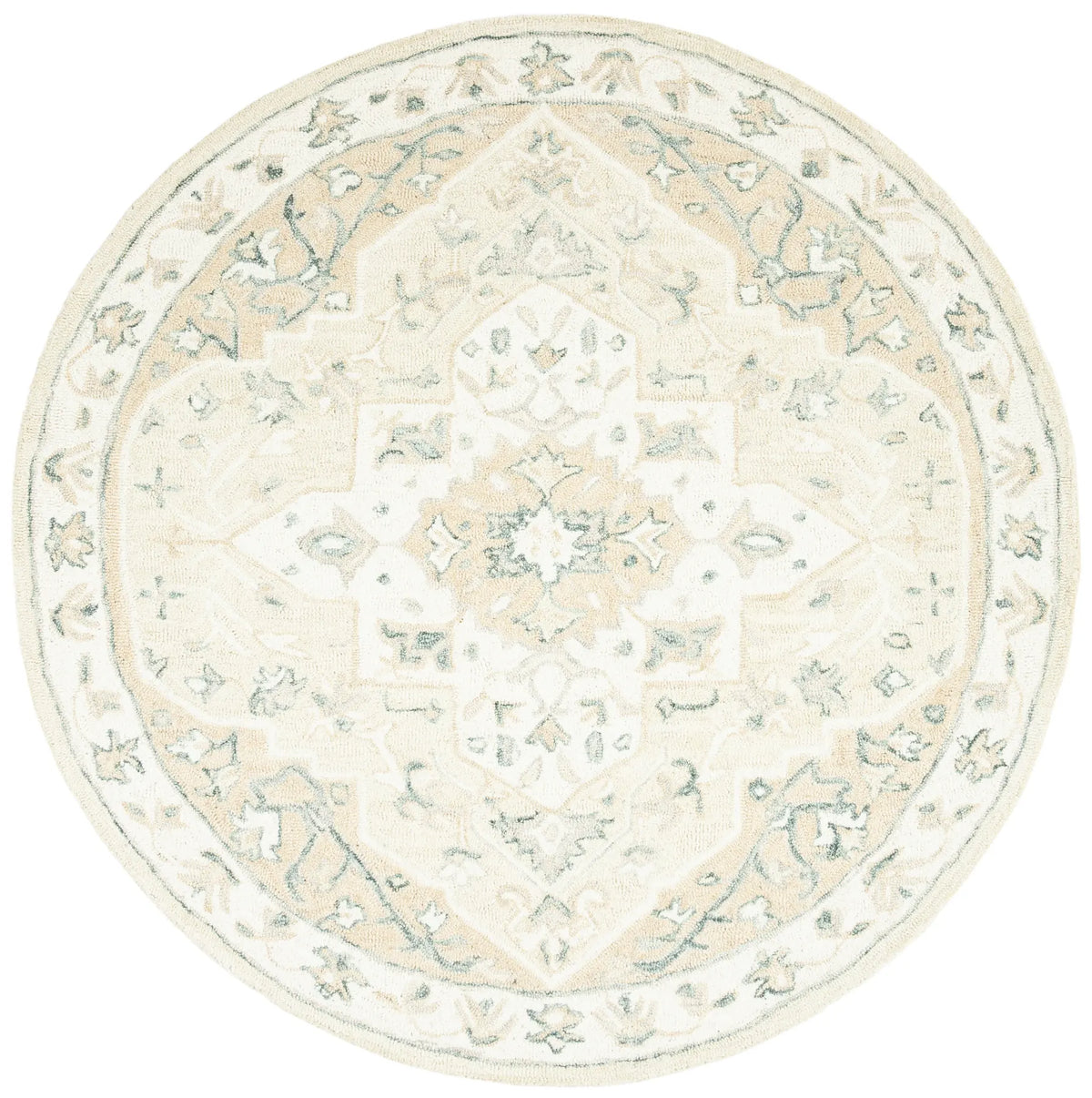 Safavieh Micro-Loop 5'-0" x 5'-0" Rug in Beige / Ivory